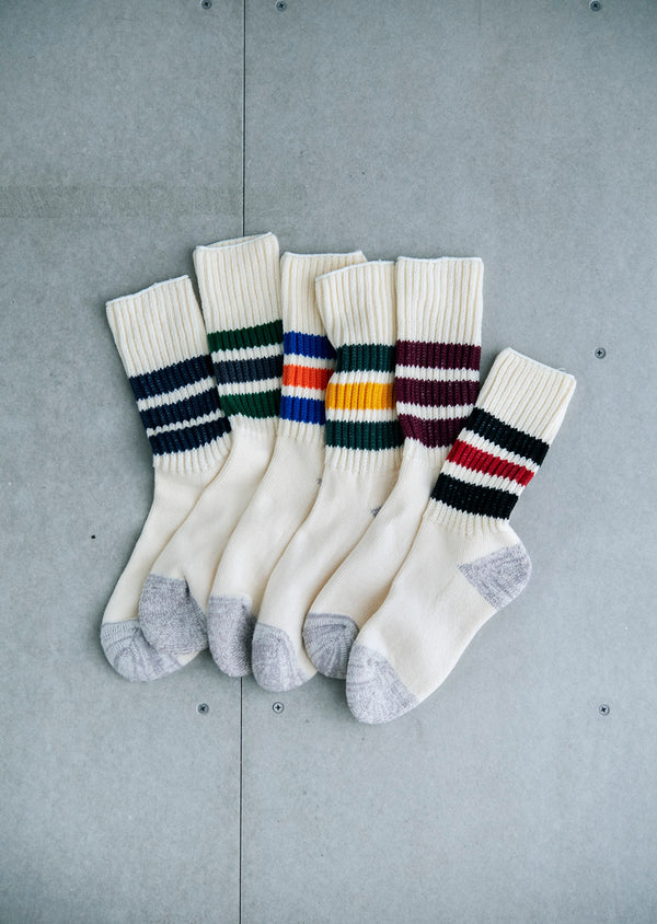 ROTOTO COARSE RIBBED OLDSCHOOL CREW SOCKS