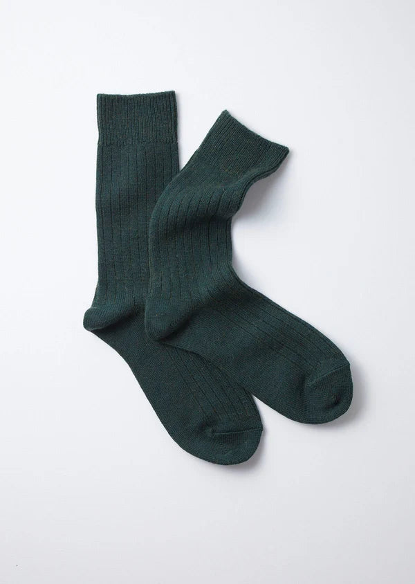 ROTOTO COTTON WOOL RIBBED CREW SOCKS