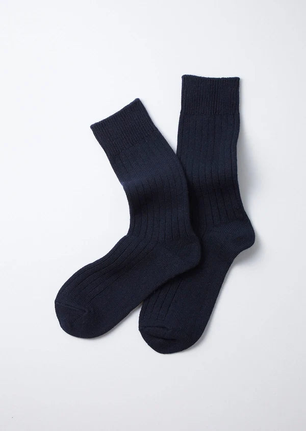 ROTOTO COTTON WOOL RIBBED CREW SOCKS