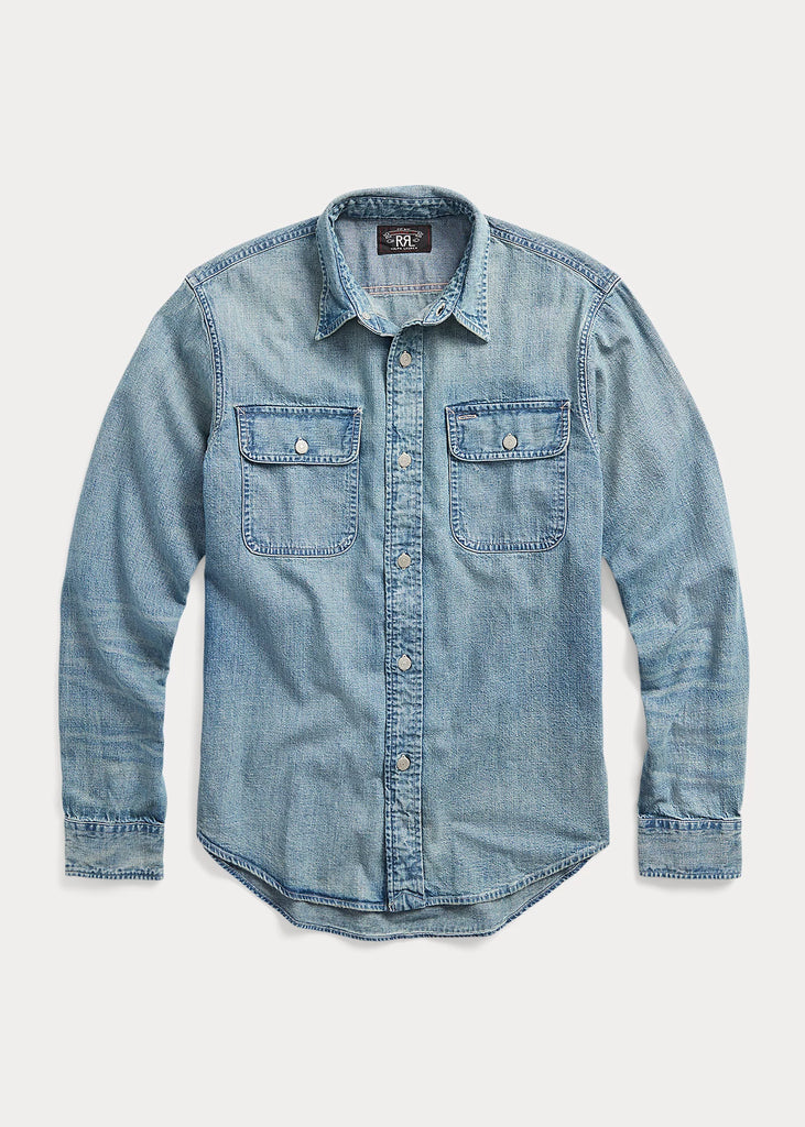 Double RL『INDIGO DENIM WORK SHIRT』(NAVY) Double RL『INDIGO DENIM WORK SHIRT』(NAVY) – Reggieshop
