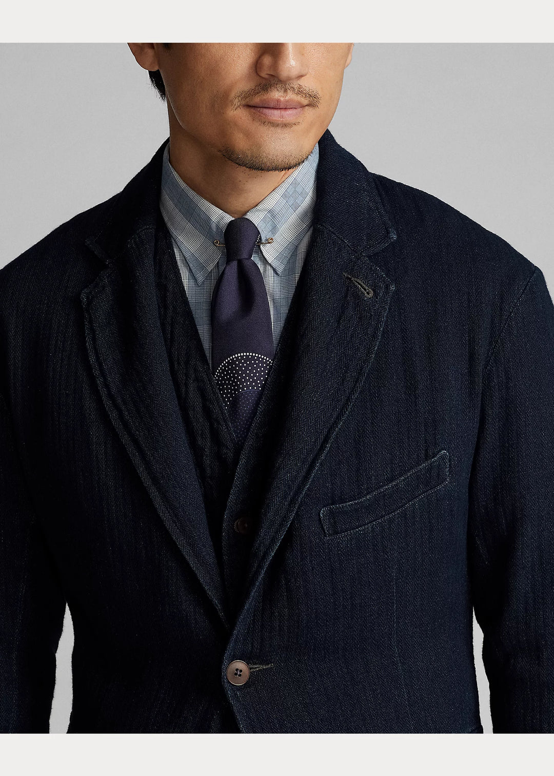 RRL UNCONSTRUCTED HERRINGBONE SPORT NAVY COAT – Lawrence Covell