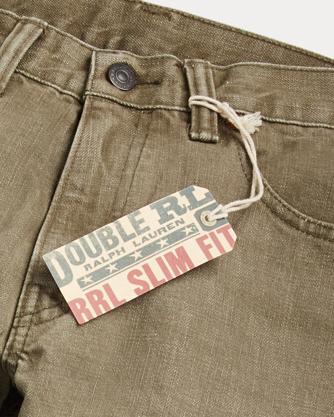 RRL SLIM FIT OLIVE JEAN