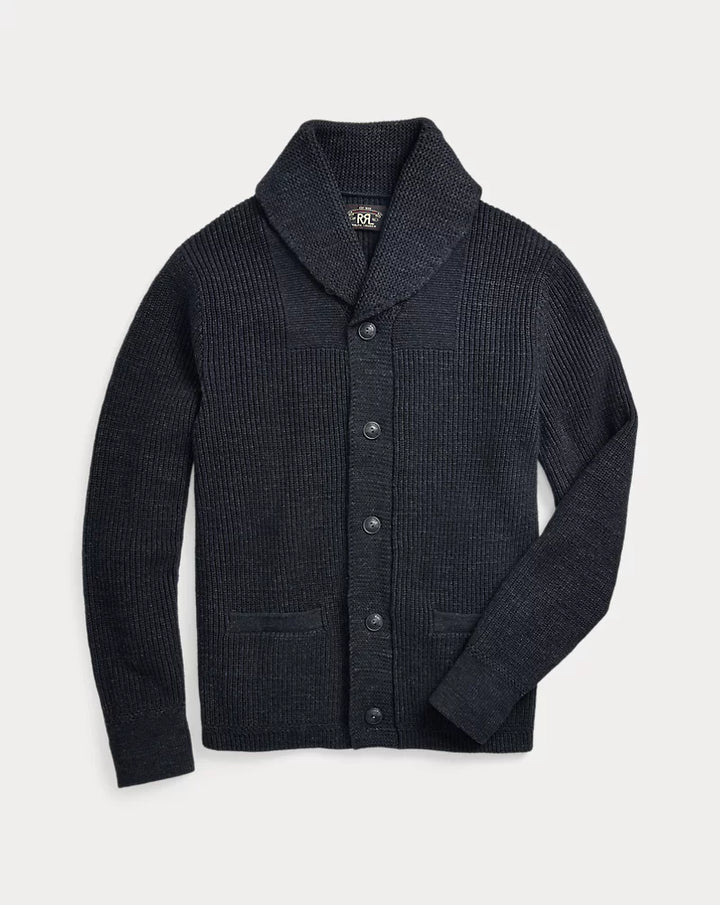 RRL COTTON SHAWL-COLLAR CARDIGAN