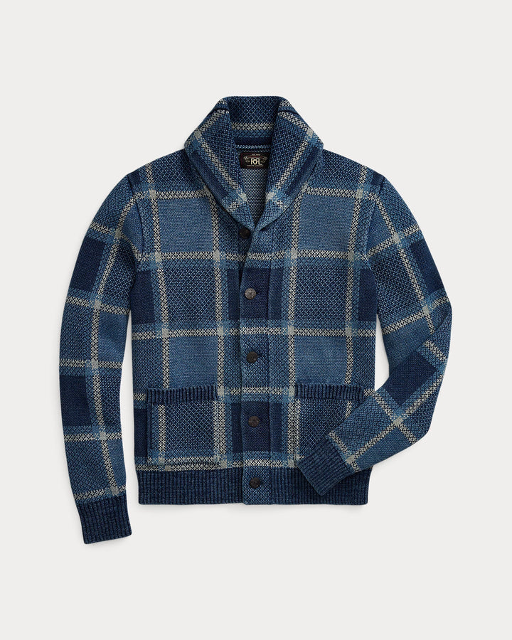 RRL JACQUARD PLAID CARDIGAN