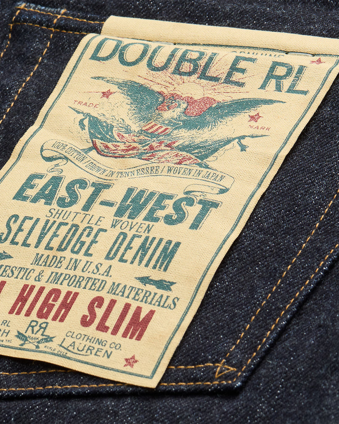 RRL HIGH SLIM EAST WEST SELVEDGE JEAN