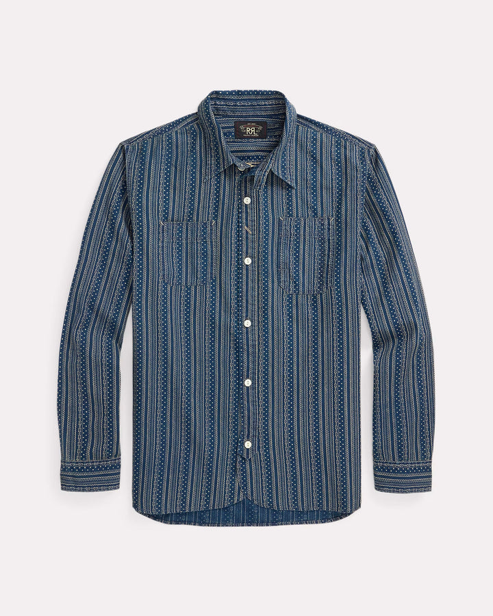 RRL INDIGO PRINT WORKSHIRT