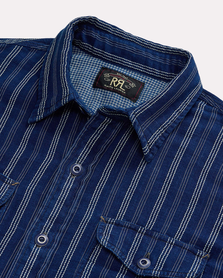 RRL STRIPED DOUBLE-FACED WORKSHIRT