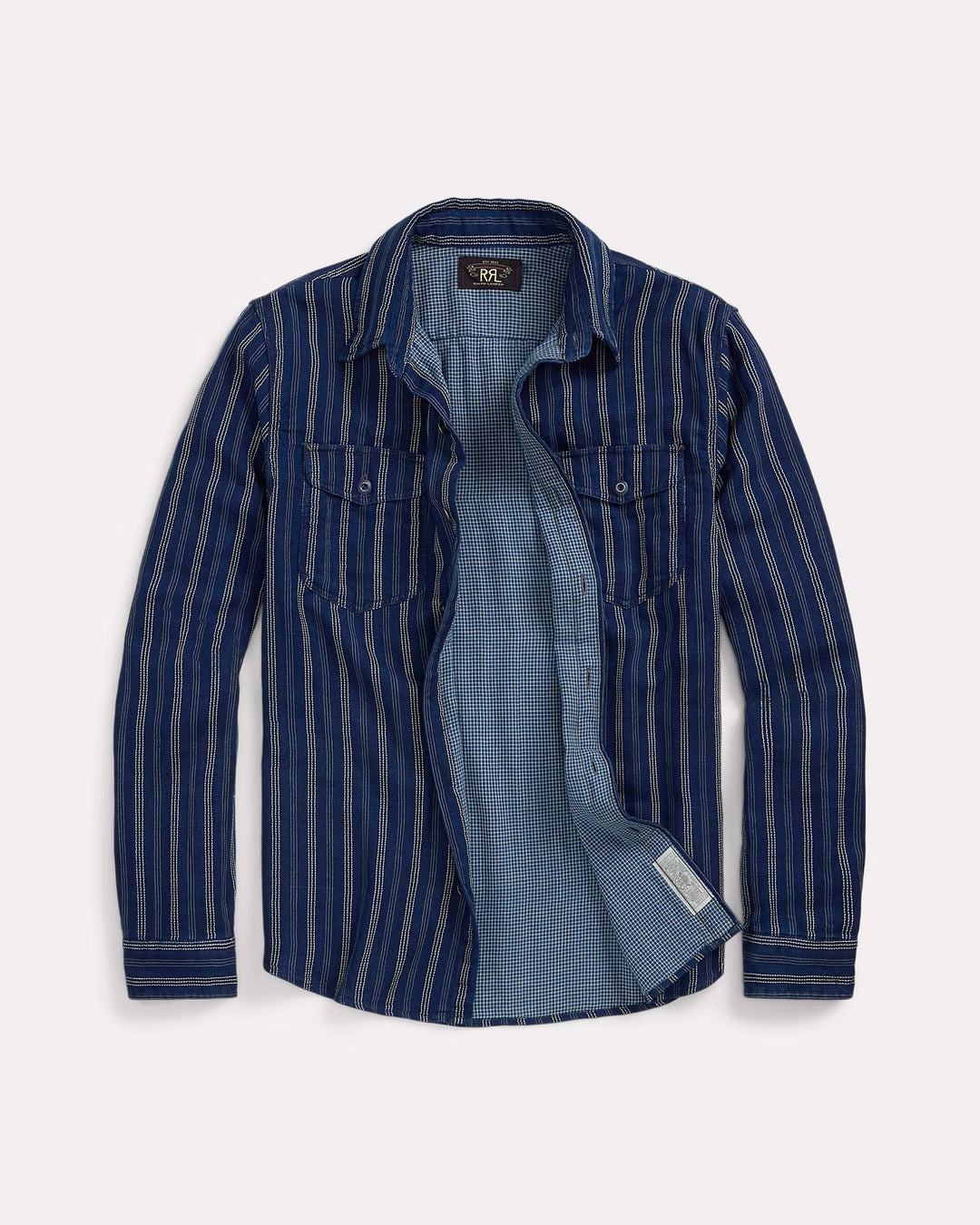 RRL STRIPED DOUBLE-FACED WORKSHIRT