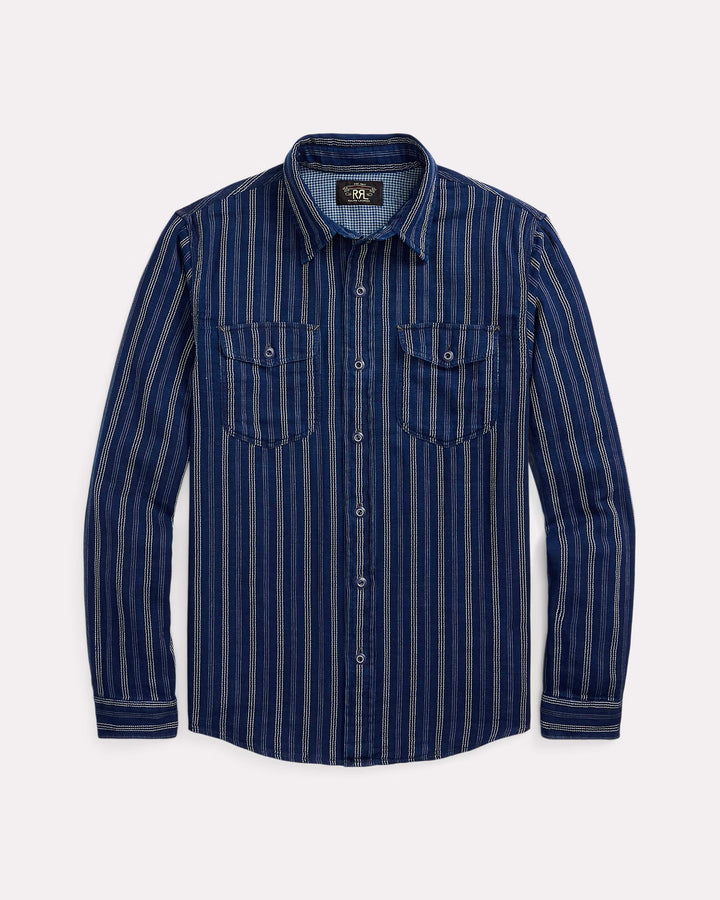 RRL STRIPED DOUBLE-FACED WORKSHIRT