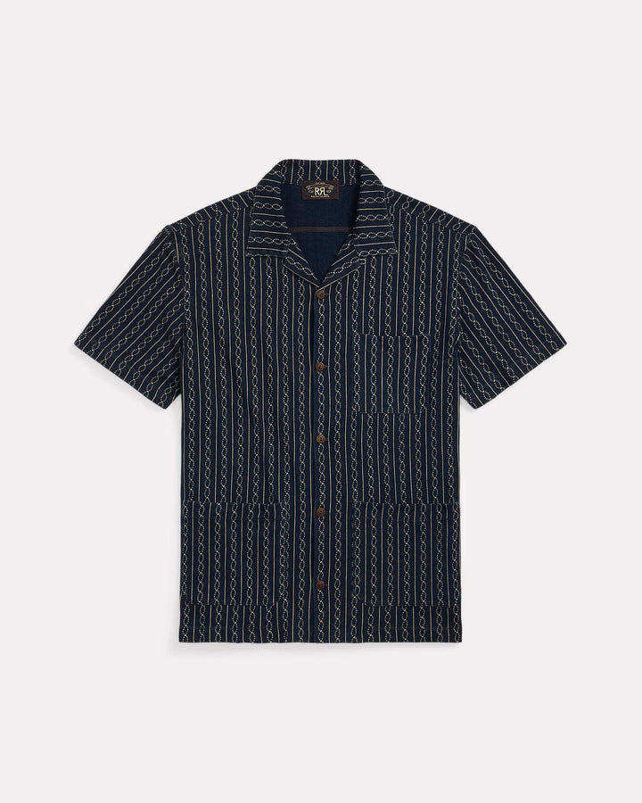 RRL PRINT JERSEY CAMP SHIRT