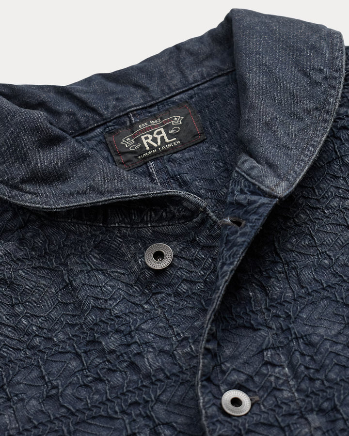 RRL DENIM JACQUARD OVERSHIRT