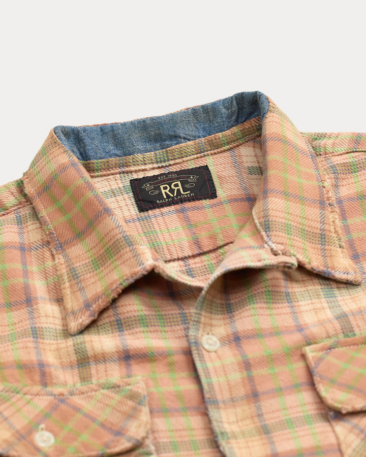 RRL REPAIRED PLAID CAMP SHIRT