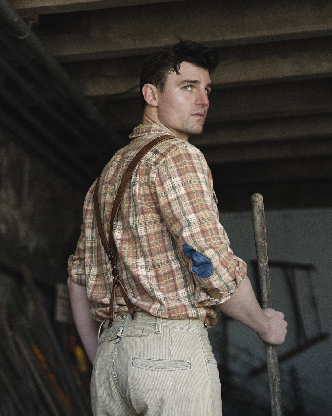 RRL REPAIRED PLAID CAMP SHIRT