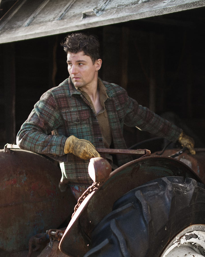RRL PLAID WOOL BLEND WORKSHIRT