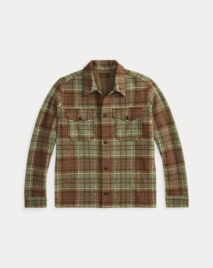 RRL PLAID WOOL BLEND WORKSHIRT