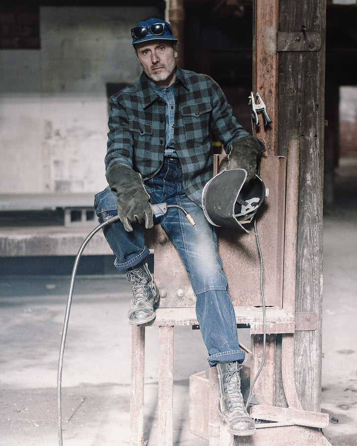 RRL PLAID WOOL-CASHMERE WORKSHIRT