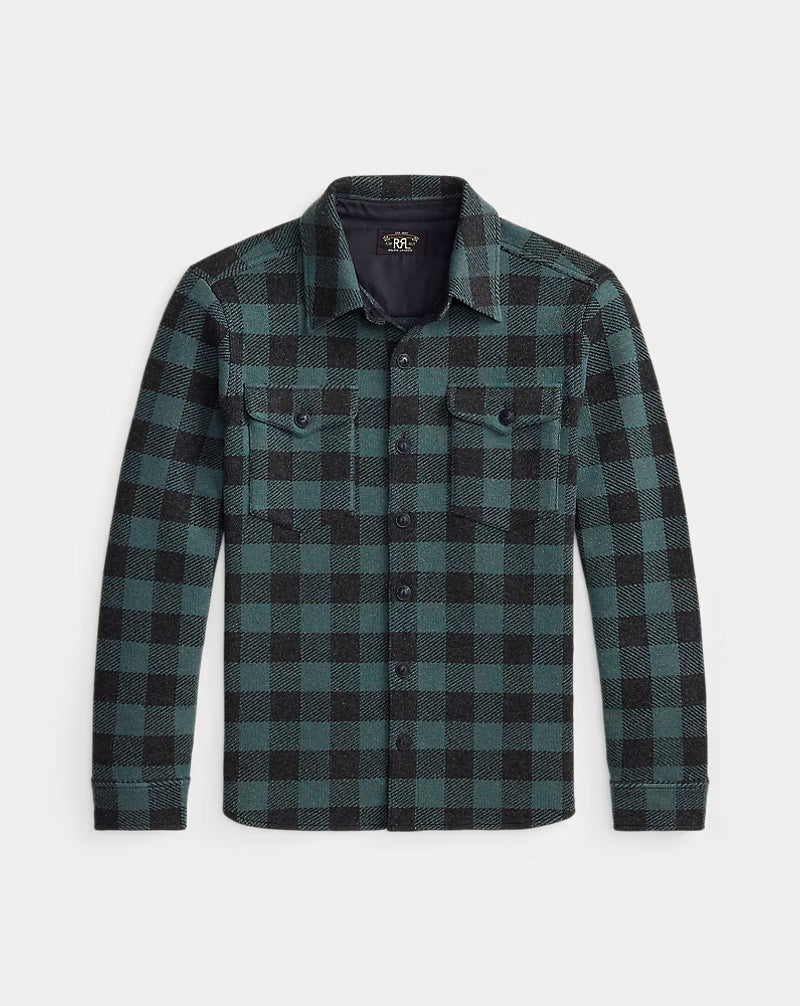 RRL PLAID WOOL-CASHMERE WORKSHIRT