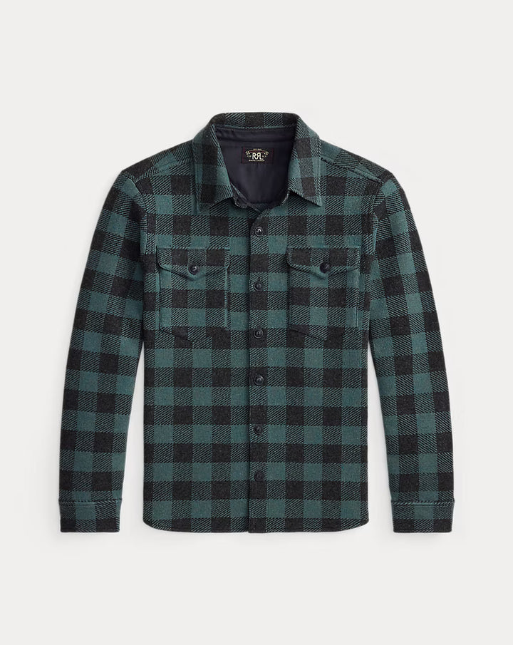 RRL PLAID WOOL-CASHMERE WORKSHIRT
