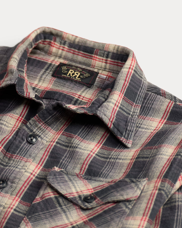 RRL PLAID TWILL WORKSHIRT
