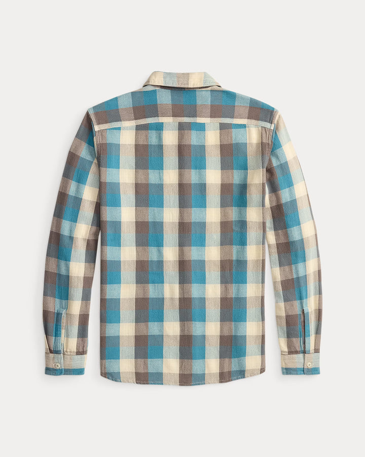 RRL PLAID TWILL WORKSHIRT