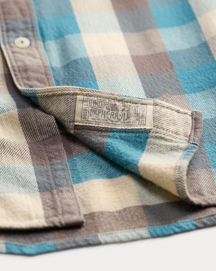 RRL PLAID TWILL WORKSHIRT