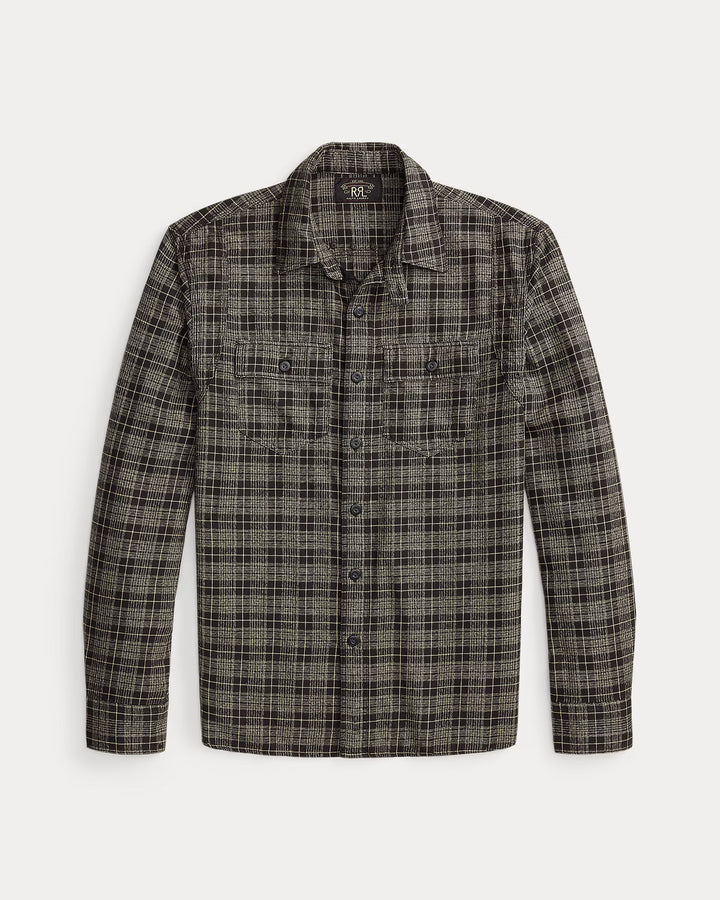 RRL PLAID TWILL WORKSHIRT