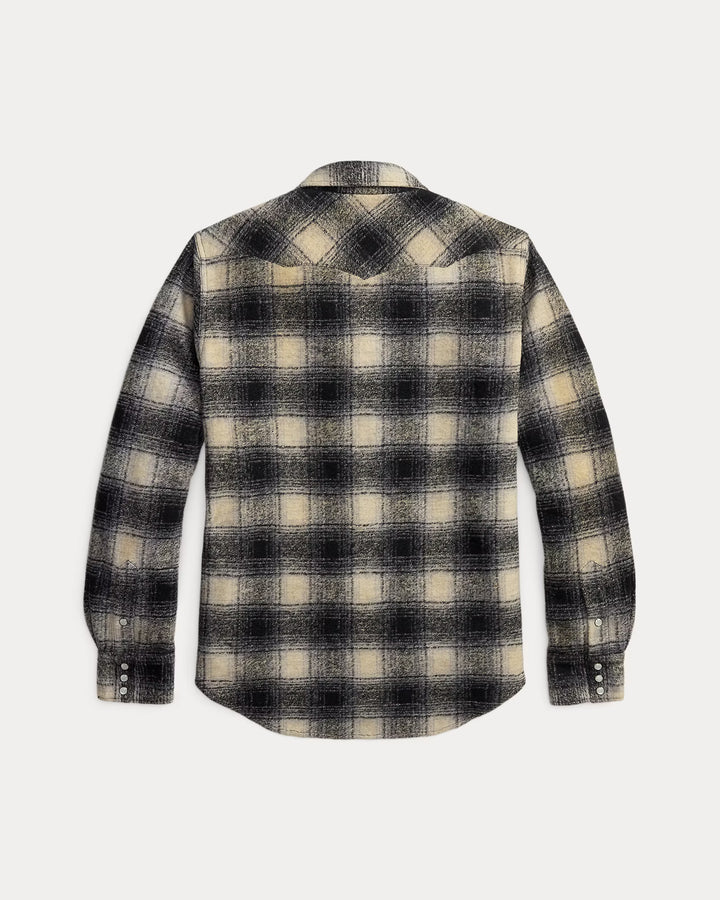 RRL SLIM FIT PLAID WESTERN OVERSHIRT