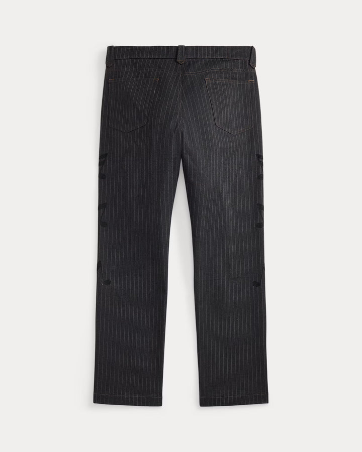 RRL PINSTRIPE DENIM OFFECER'S PANT