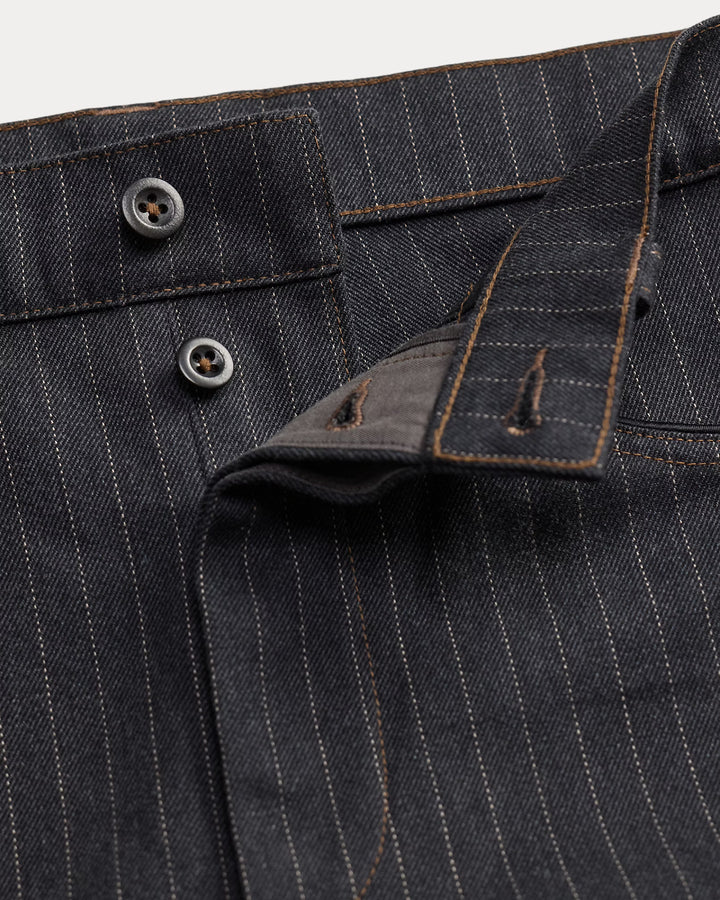 RRL PINSTRIPE DENIM OFFECER'S PANT
