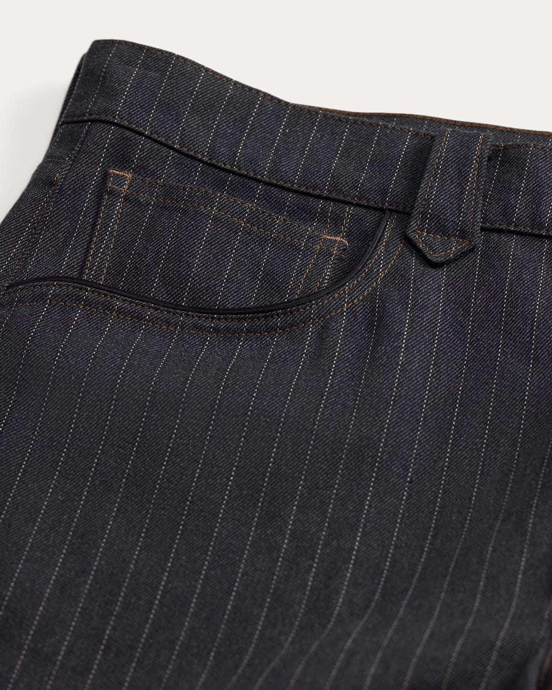 RRL PINSTRIPE DENIM OFFECER'S PANT