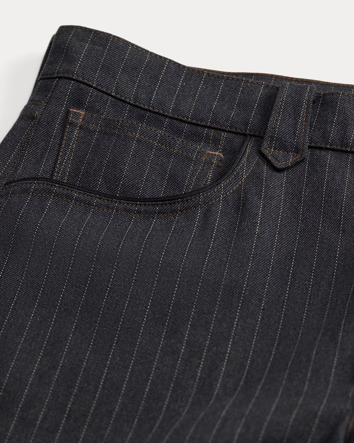 RRL PINSTRIPE DENIM OFFECER'S PANT