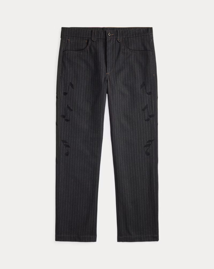 RRL PINSTRIPE DENIM OFFECER'S PANT
