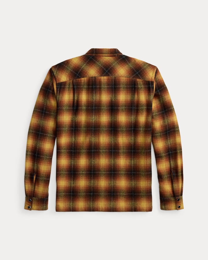 RRL PLAID WOOL BLEND CAMP SHIRT