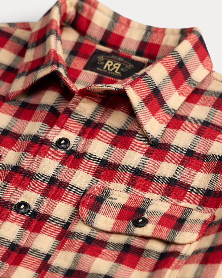 RRL PLAID TWILL WORKSHIRT