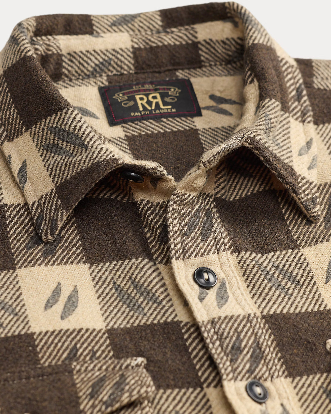 RRL Leaf-Print Checked Twill Workshirt, product image