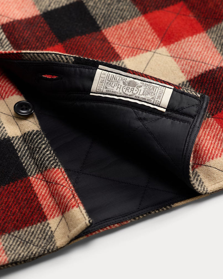 RRL QUILTED PLAID WOOL OVERSHIRT
