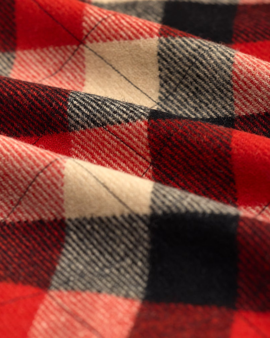 RRL QUILTED PLAID WOOL OVERSHIRT
