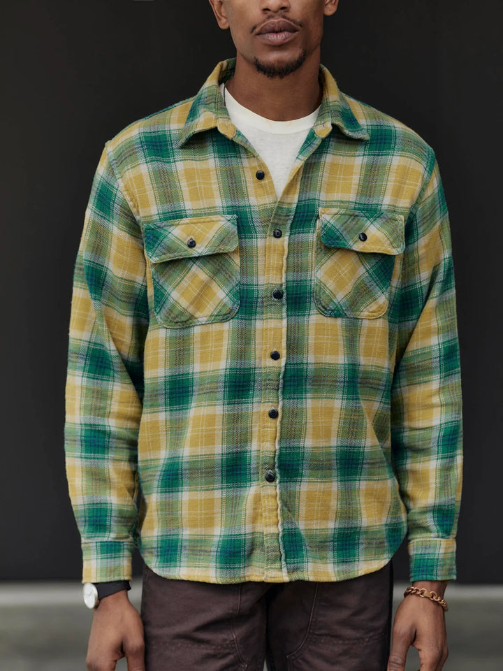 IMOGENE + WILLIE EARL PLAID SHIRT IN JUNIPER
