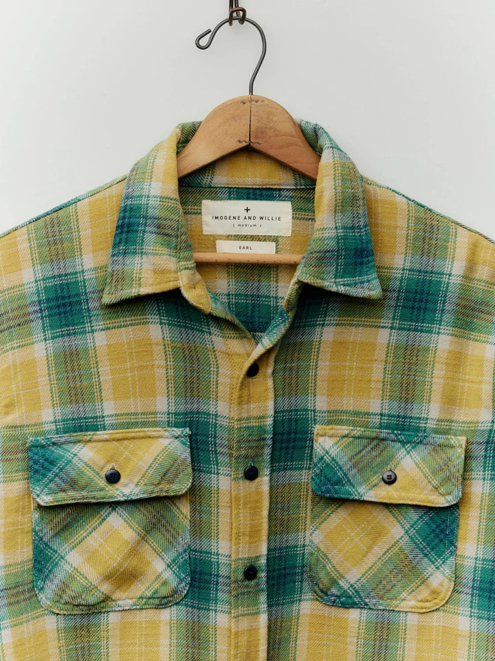 IMOGENE + WILLIE EARL PLAID SHIRT IN JUNIPER