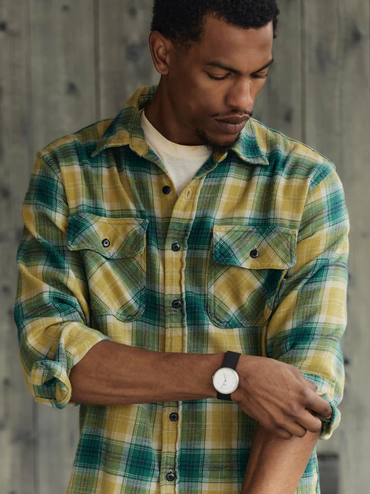 IMOGENE + WILLIE EARL PLAID SHIRT IN JUNIPER