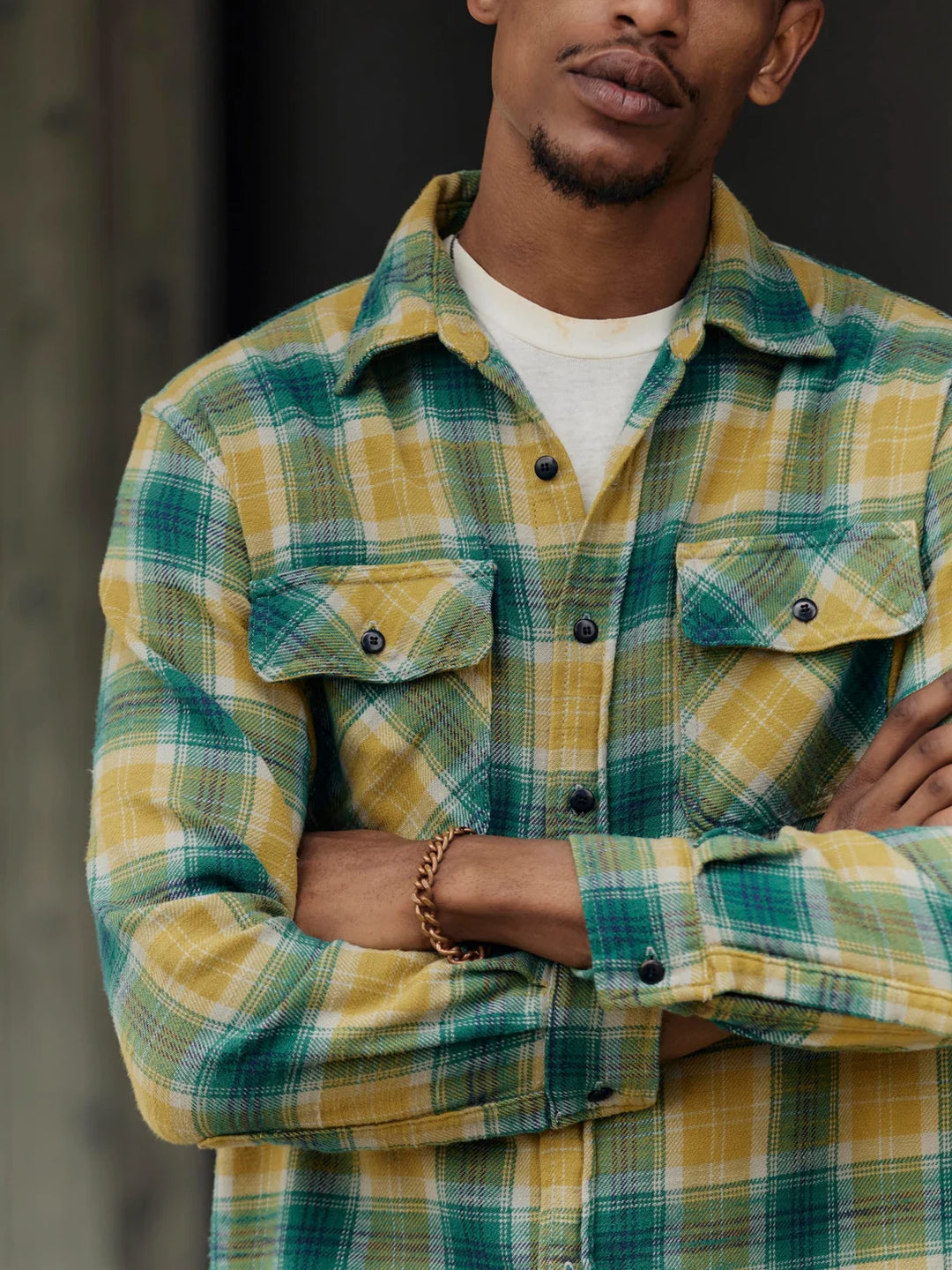 IMOGENE + WILLIE EARL PLAID SHIRT IN JUNIPER